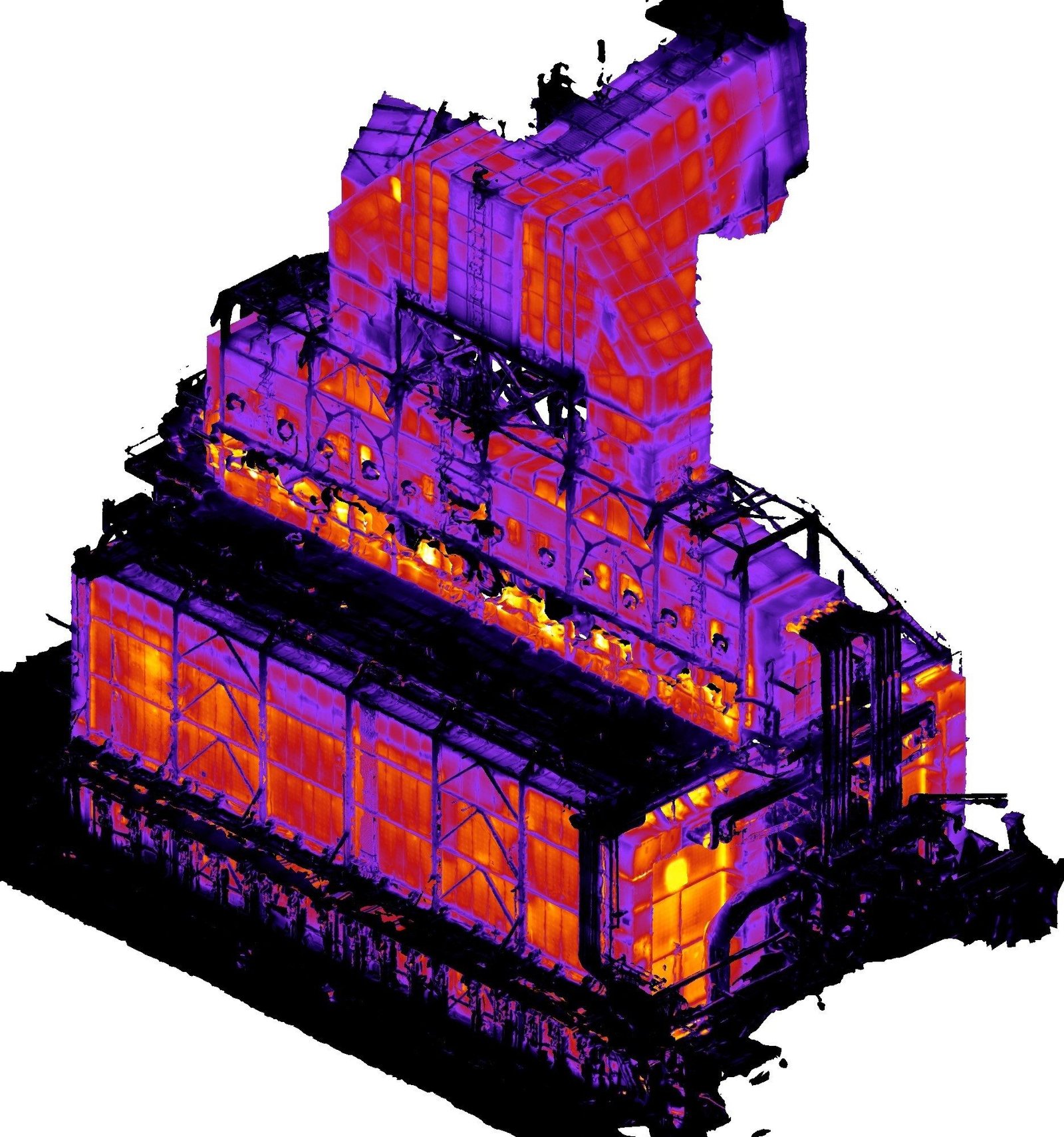 Thermal point cloud of an industrial structure