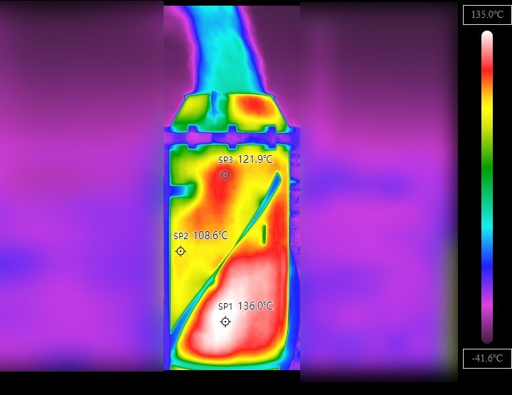 Radiometric thermal image with tagged temperature points